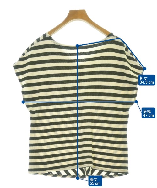 three dots（スリードッツ）Tシャツ・カットソー カーキ サイズ:M レディース/2200696752032