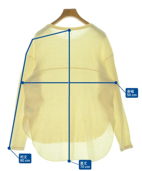 three dots（スリードッツ）Tシャツ・カットソー 黄 サイズ:XS レディース/2200696769030