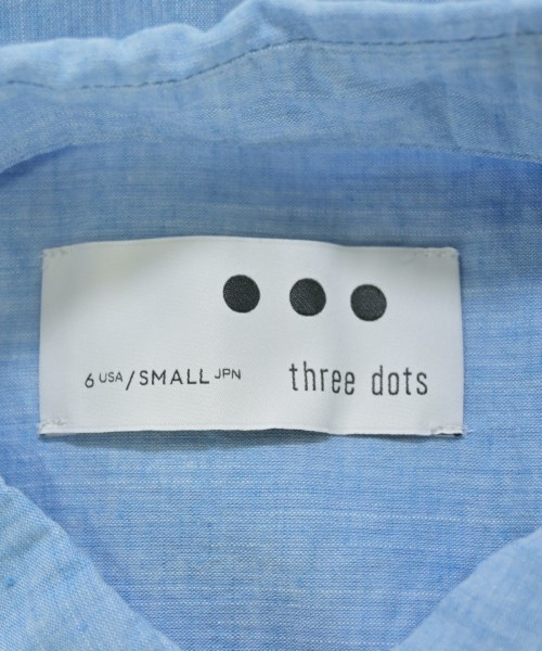 three dots（スリードッツ）カジュアルシャツ 青 サイズ:S レディース/2200700887026