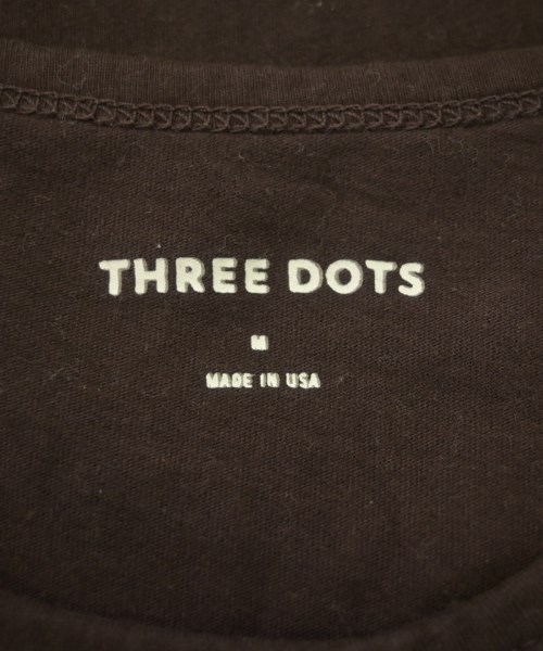 three dots（スリードッツ）Tシャツ・カットソー 茶 サイズ:M メンズ/2200646491332