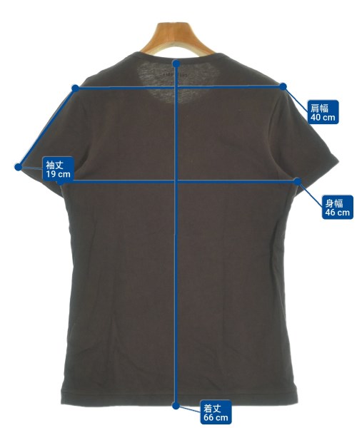 three dots（スリードッツ）Tシャツ・カットソー 茶 サイズ:M メンズ/2200646491332