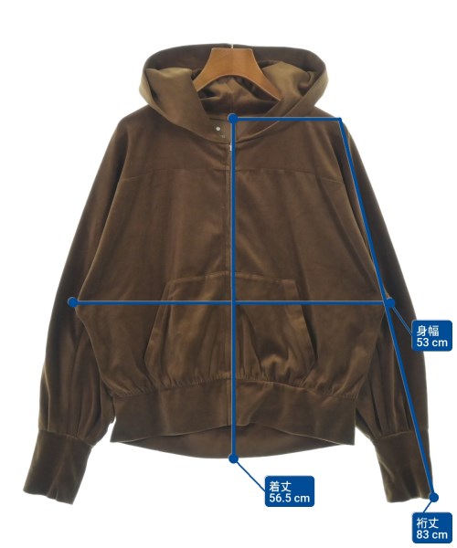 three dots（スリードッツ）パーカー 茶 サイズ:S レディース/2200656786039