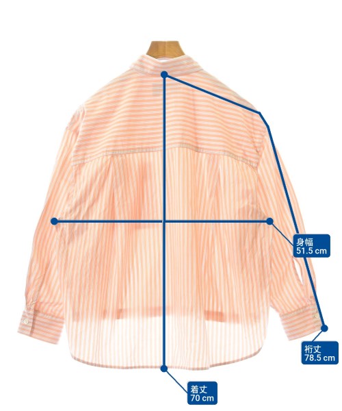 three dots（スリードッツ）カジュアルシャツ オレンジ サイズ:XS レディース/2200656786053