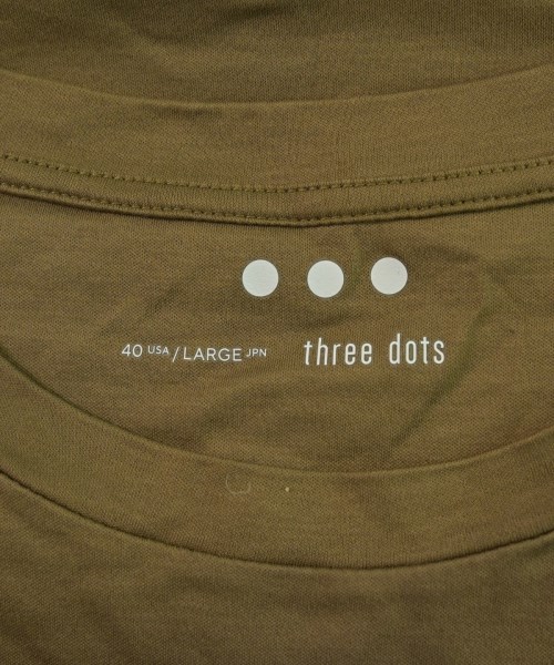 three dots（スリードッツ）Tシャツ・カットソー カーキ サイズ:L メンズ/2200656735457