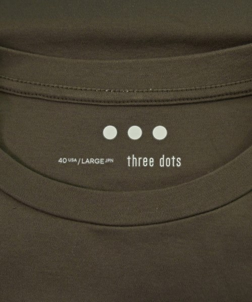 three dots（スリードッツ）Tシャツ・カットソー 茶 サイズ:L メンズ/2200656735464
