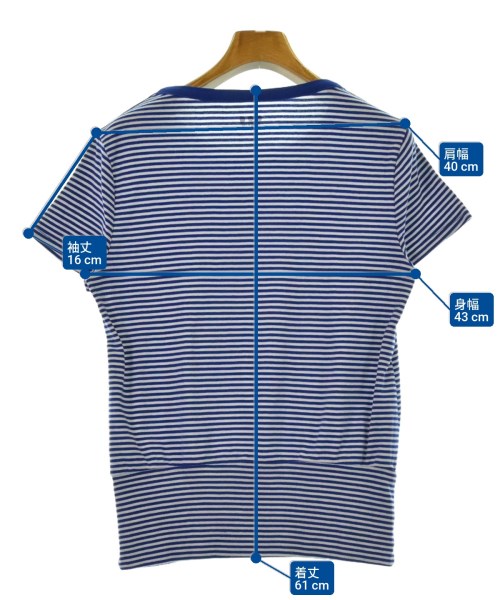 three dots（スリードッツ）Tシャツ・カットソー 青 サイズ:S レディース/2200658782107