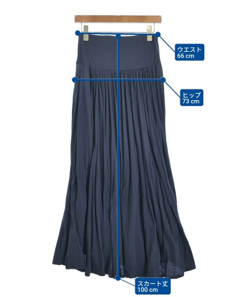 three dots（スリードッツ）ロング・マキシ丈スカート 紺 サイズ:M レディース/2200661147016