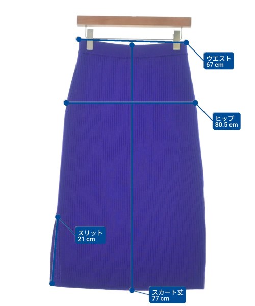 three dots（スリードッツ）ロング・マキシ丈スカート 紫 サイズ:3(L位) レディース/2200652817126