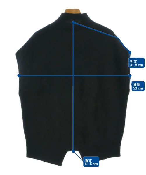 three dots（スリードッツ）ベスト 黒 サイズ:S レディース/2200667669413