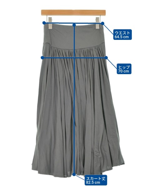 three dots（スリードッツ）ロング・マキシ丈スカート グレー サイズ:S レディース/2200669242072