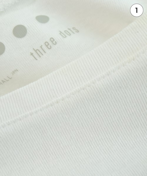 three dots（スリードッツ）Tシャツ・カットソー 白 サイズ:S レディース/2200732816063