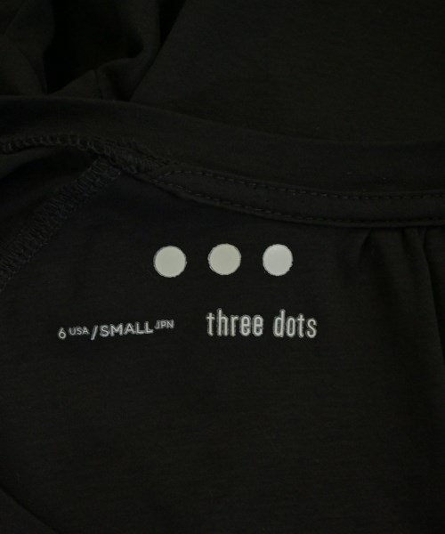 three dots（スリードッツ）Tシャツ・カットソー 黒 サイズ:S レディース/2200718429072