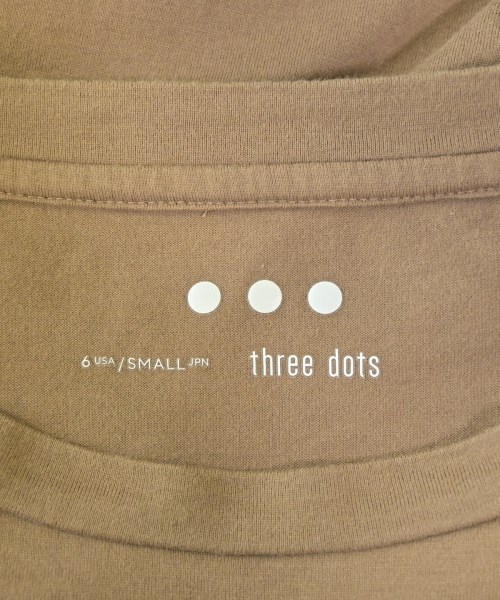 three dots（スリードッツ）Tシャツ・カットソー 茶 サイズ:S レディース/2200727974136