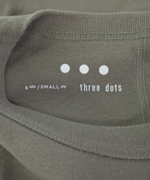 three dots（スリードッツ）Tシャツ・カットソー グレー サイズ:S レディース/2200680038043