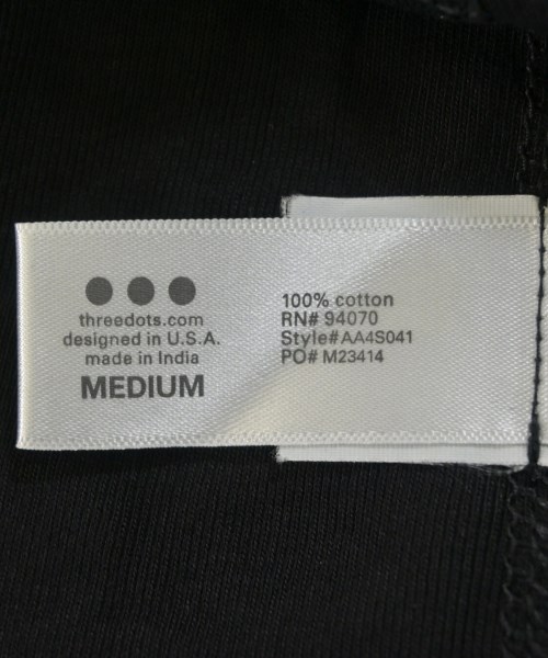 three dots（スリードッツ）Tシャツ・カットソー 黒 サイズ:M レディース/2200688165031
