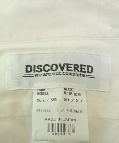 DISCOVERED（ディスカバード）カジュアルシャツ 白 サイズ:F メンズ/2200646333649