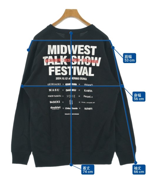 MID WEST（ミッド　ウエスト）スウェット 黒 サイズ:-(XL位) メンズ/2200725514198