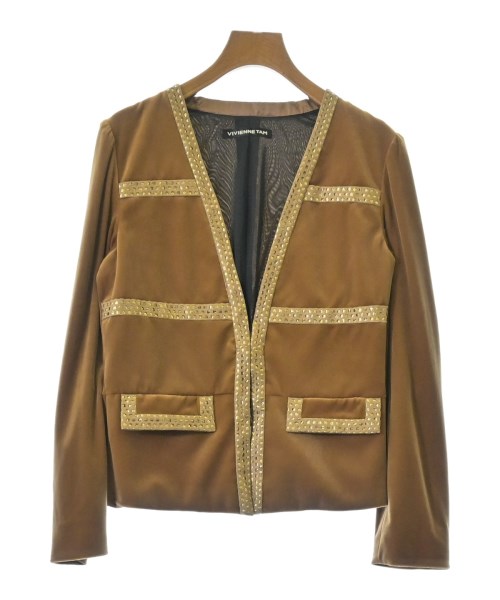 VIVIENNE TAM（ヴィヴィアンタム）ノーカラージャケット 茶 サイズ:38(M位) レディース/2200621529074