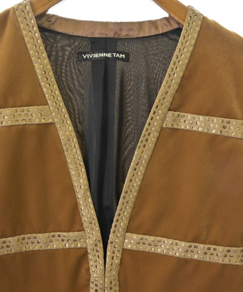 VIVIENNE TAM（ヴィヴィアンタム）ノーカラージャケット 茶 サイズ:38(M位) レディース/2200621529074