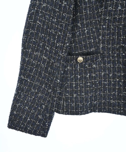 INDIVI（インディヴィ）ノーカラージャケット 紺 サイズ:38(M位) レディース/2200621109092