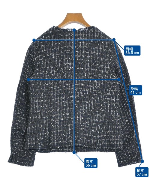 INDIVI（インディヴィ）ノーカラージャケット 紺 サイズ:38(M位) レディース/2200621109092