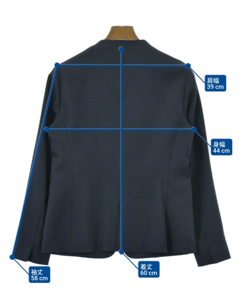 INDIVI（インディヴィ）ノーカラージャケット 紺 サイズ:40(L位) レディース/2200621889086