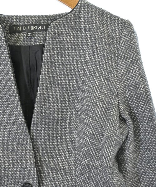INDIVI（インディヴィ）ノーカラージャケット 紺 サイズ:05(XXS位) レディース/2200628836083