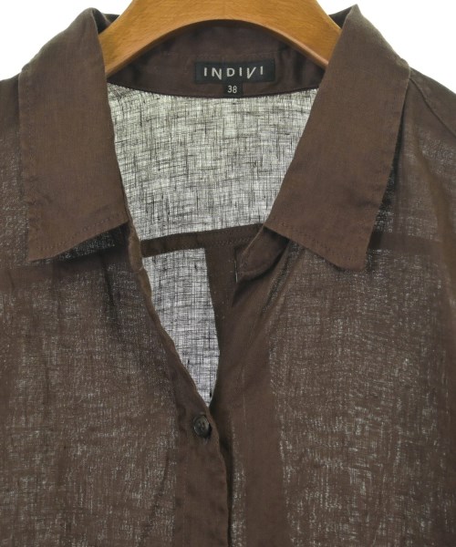 INDIVI（インディヴィ）カジュアルシャツ 茶 サイズ:38(M位) レディース/2200613854016
