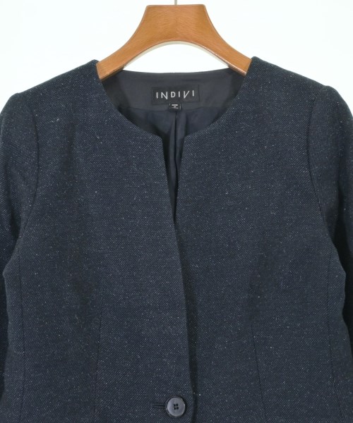 INDIVI（インディヴィ）ノーカラージャケット 紺 サイズ:36(S位) レディース/2200615262024