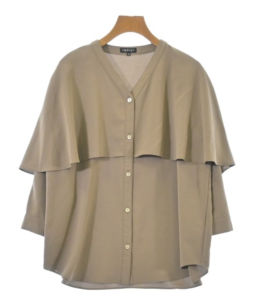 INDIVI(インディヴィ)ブラウス 茶 サイズ:38(M位)/2200667742055