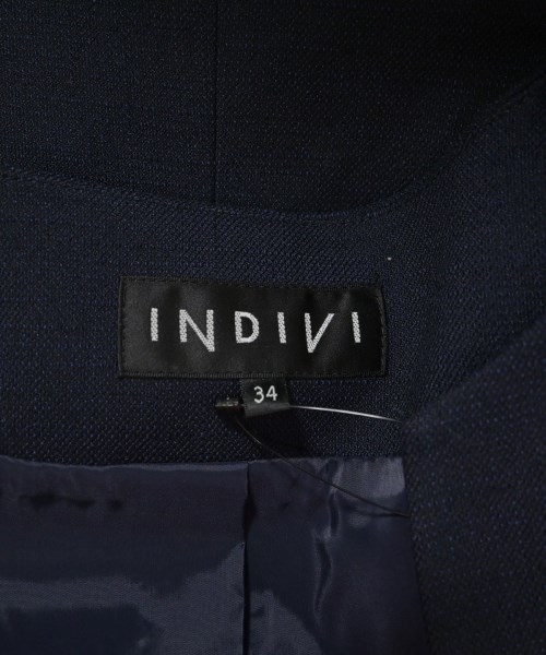 INDIVI（インディヴィ）ノーカラージャケット 紺 サイズ:34(XS位) レディース/2200670861125