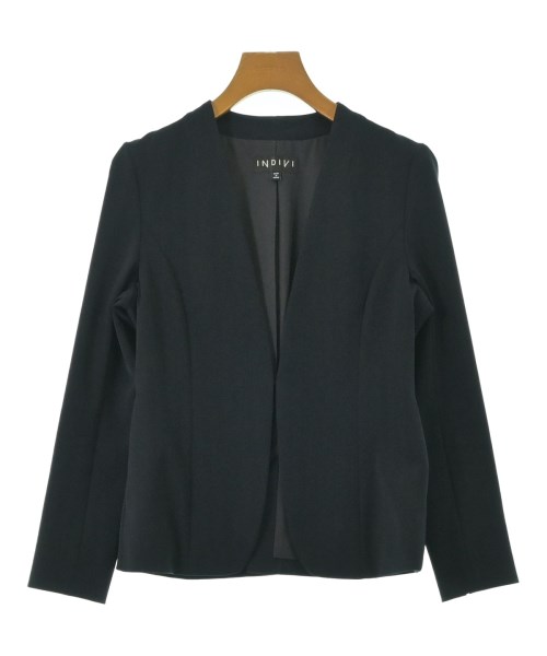 INDIVI(インディヴィ)ノーカラージャケット 紺 サイズ:5(XS位)/2200678273029