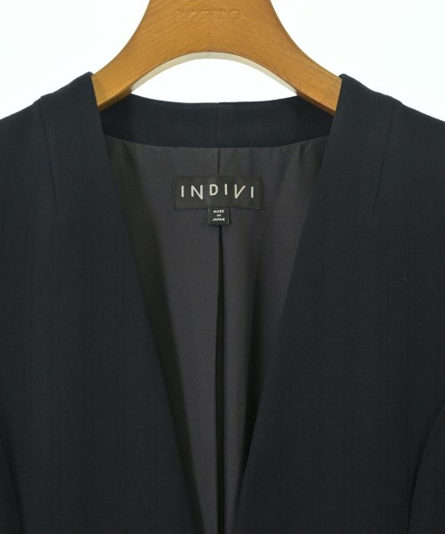 INDIVI（インディヴィ）ノーカラージャケット 紺 サイズ:5(XS位) レディース/2200678273029