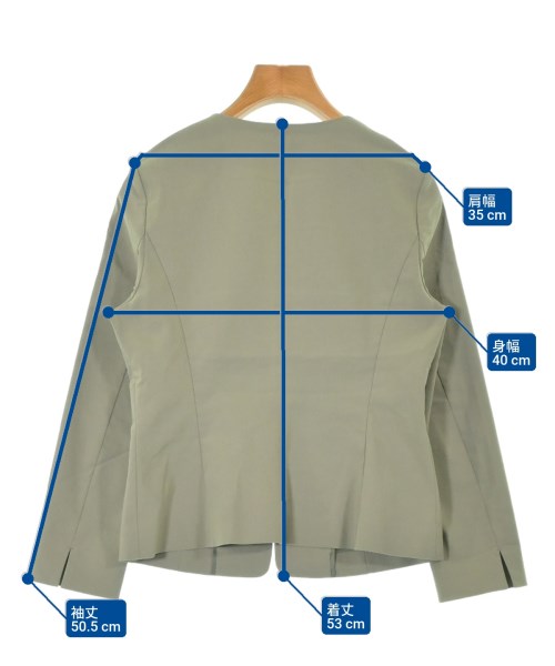 INDIVI（インディヴィ）ノーカラージャケット カーキ サイズ:34(XS位) レディース/2200646754079