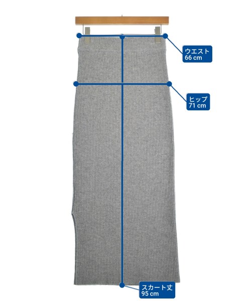 INDIVI（インディヴィ）ロング・マキシ丈スカート グレー サイズ:38(M位) レディース/2200644937238