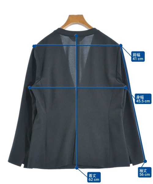 INDIVI（インディヴィ）ノーカラージャケット 紺 サイズ:12(L位) レディース/2200642389091