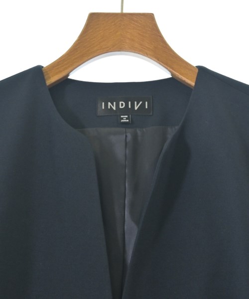 INDIVI（インディヴィ）ノーカラージャケット 紺 サイズ:40(L位) レディース/2200657924041
