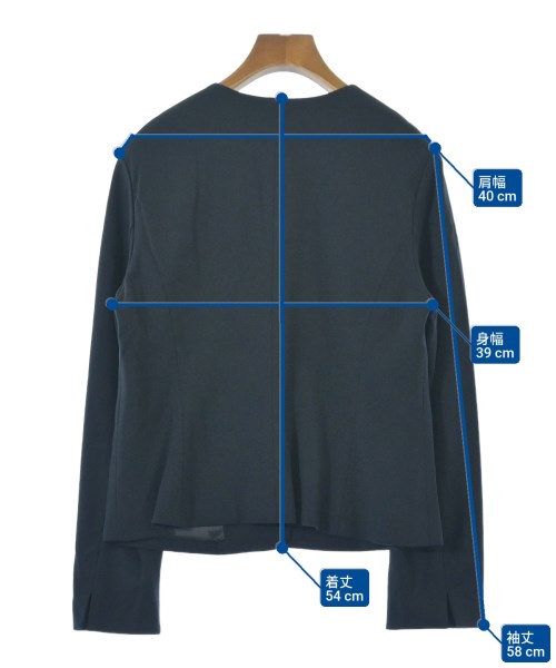 INDIVI（インディヴィ）ノーカラージャケット 紺 サイズ:40(L位) レディース/2200657924041