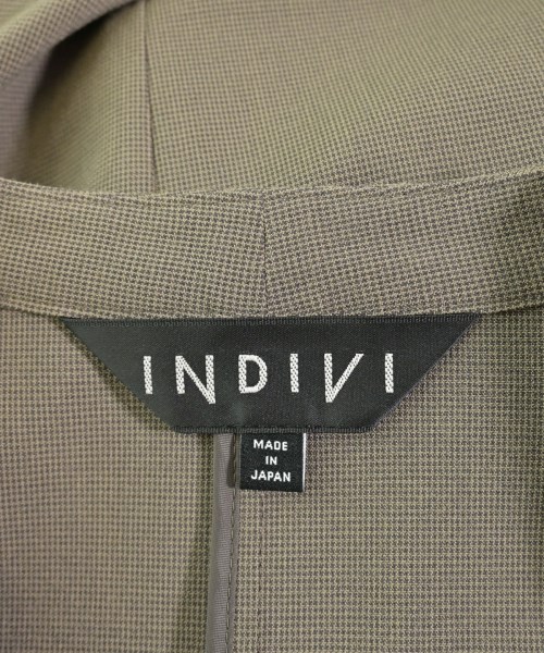INDIVI（インディヴィ）ノーカラージャケット 茶 サイズ:38(M位) レディース/2200713328035