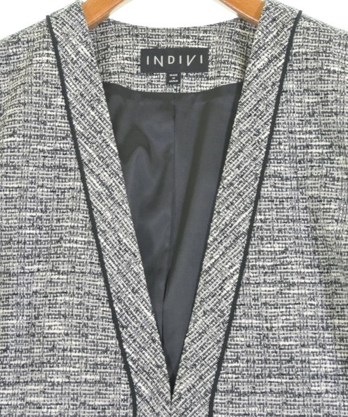 INDIVI（インディヴィ）ノーカラージャケット 白 サイズ:13(XL位) レディース/2200713492255