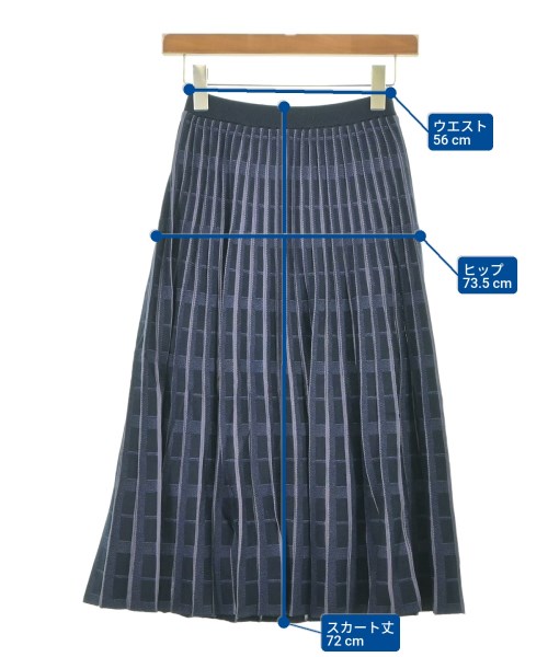 INDIVI（インディヴィ）ひざ丈スカート 紺 サイズ:05(XXS位) レディース/2200637882026