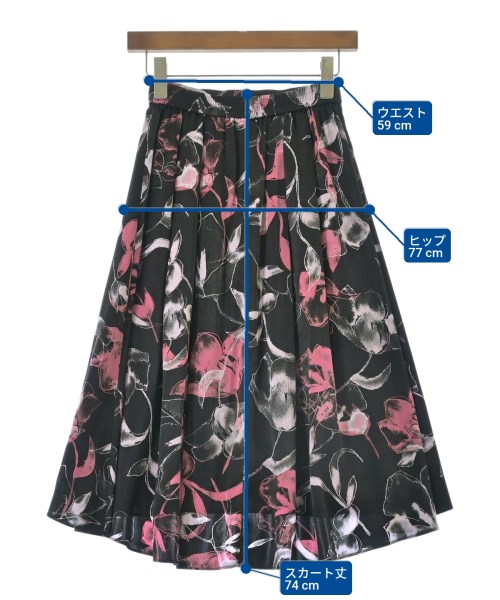 INDIVI（インディヴィ）ひざ丈スカート 黒 サイズ:05(XXS位) レディース/2200637882033