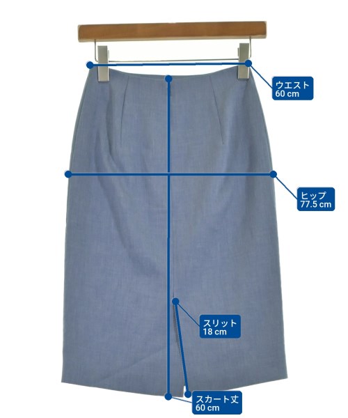 INDIVI（インディヴィ）ひざ丈スカート 青 サイズ:05(XXS位) レディース/2200636844032