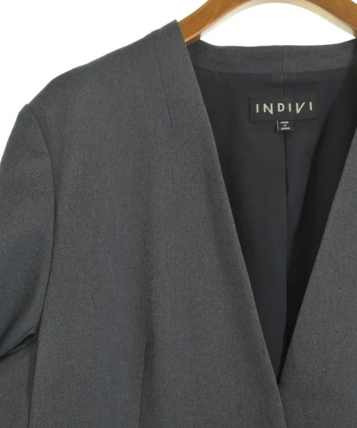 INDIVI（インディヴィ）ノーカラージャケット グレー サイズ:13(XL位) レディース/2200610107030
