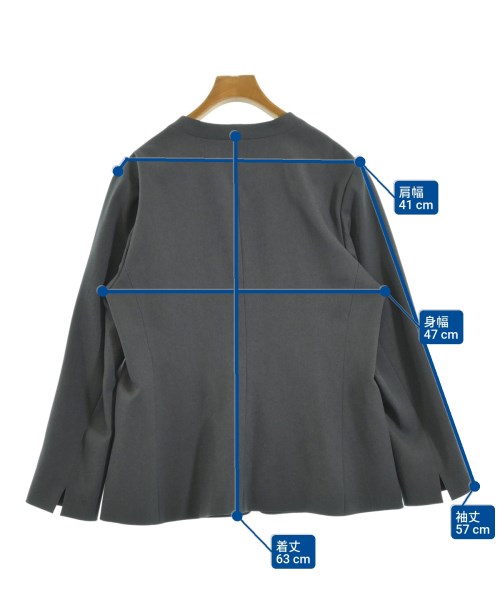 INDIVI（インディヴィ）ノーカラージャケット グレー サイズ:13(XL位) レディース/2200610107030