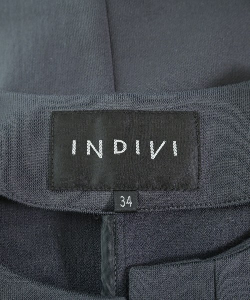 INDIVI（インディヴィ）ノーカラージャケット 紺 サイズ:34(XS位) レディース/2200647688014