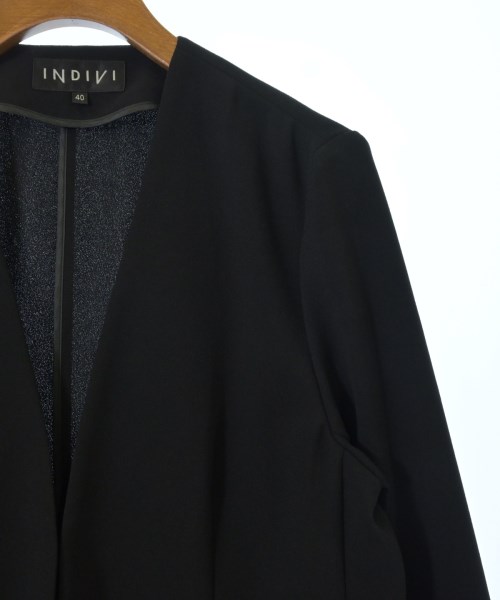 INDIVI（インディヴィ）ノーカラージャケット 黒 サイズ:40(L位) レディース/2200707700175