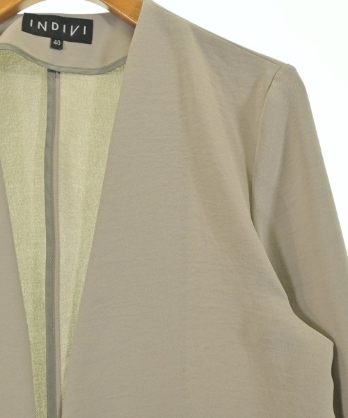 INDIVI（インディヴィ）ノーカラージャケット グレー サイズ:40(L位) レディース/2200659933119