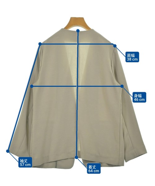 INDIVI（インディヴィ）ノーカラージャケット グレー サイズ:40(L位) レディース/2200659933119