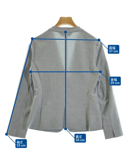 INDIVI（インディヴィ）ノーカラージャケット グレー サイズ:38(M位) レディース/2200666865021